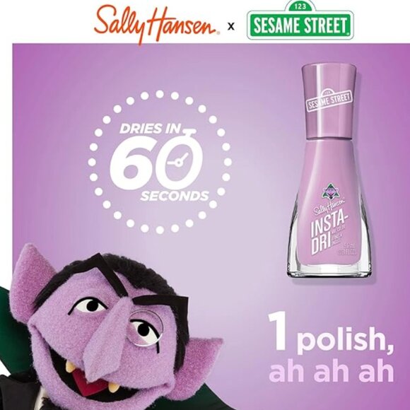 SALLY HANSEN x SESAME STREET Yellow and Purple Insta-Dri Nail Polish Set NIB NWT - Picture 4 of 4